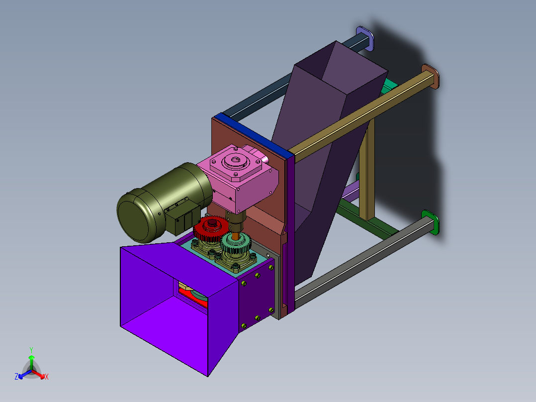 小型废旧金属处理万能粉碎机正等轴测图
