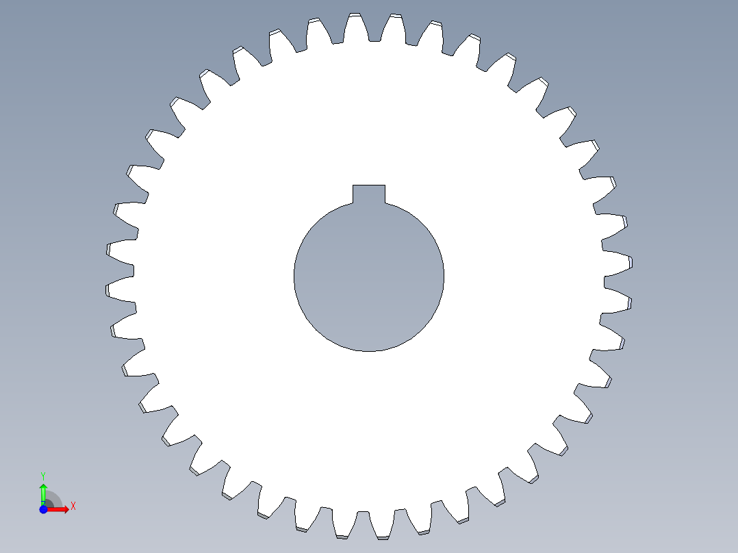 正齿轮压力角20 -64dp-20pa-40t spur gear前视图