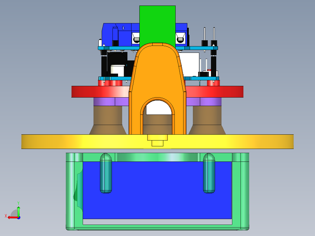 3Pod全向轮3D打印小车后视图