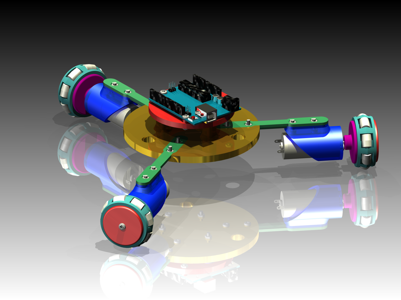 3Pod全向轮3D打印小车