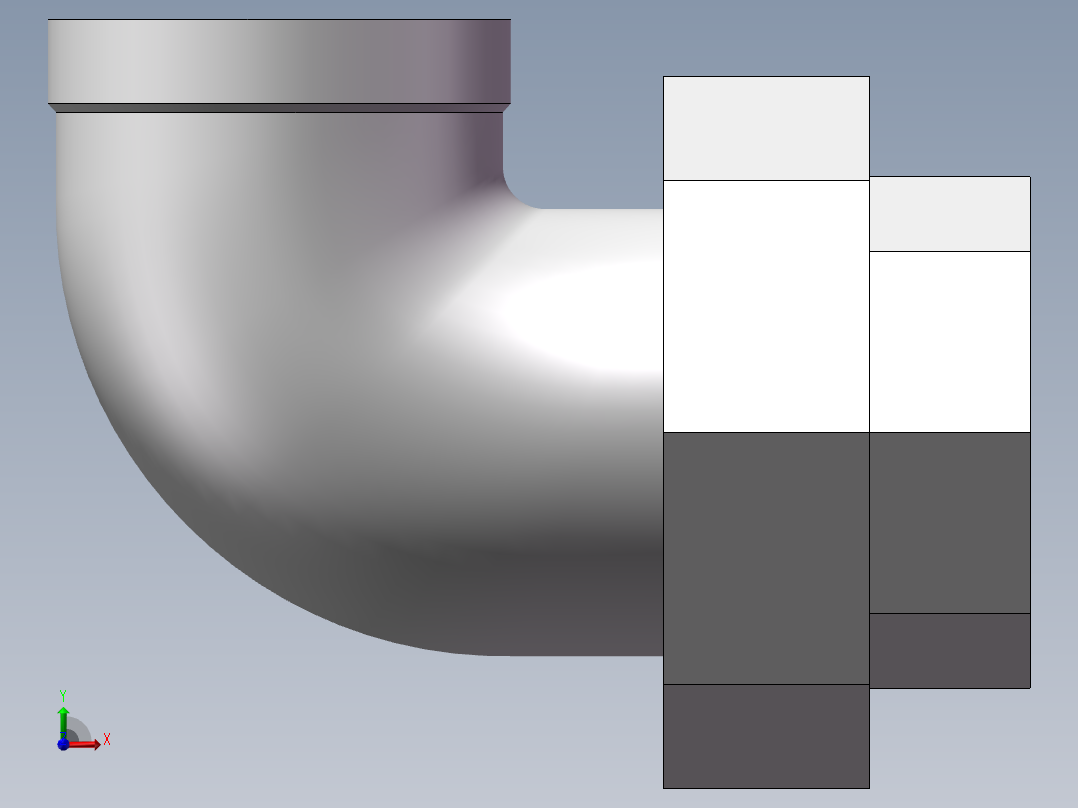 活接-90°等径内丝弯头 DN40前视图