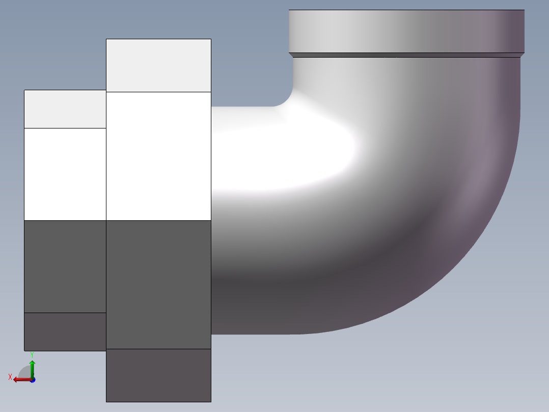 活接-90°等径内丝弯头 DN40后视图