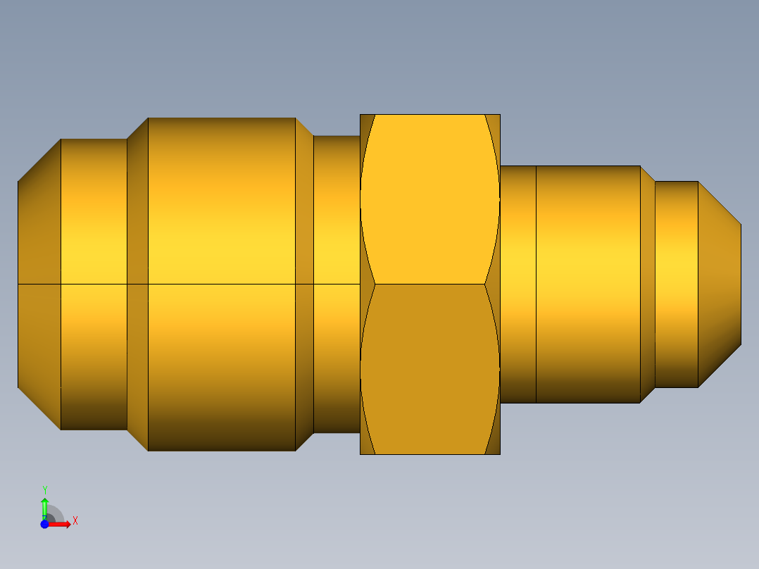 扩口式工业通用硬管接头Union Reducer 42F-10-6前视图