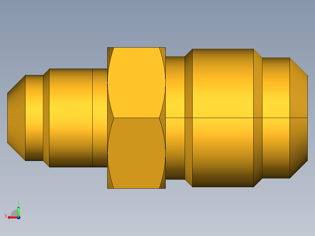 扩口式工业通用硬管接头Union Reducer 42F-10-6后视图
