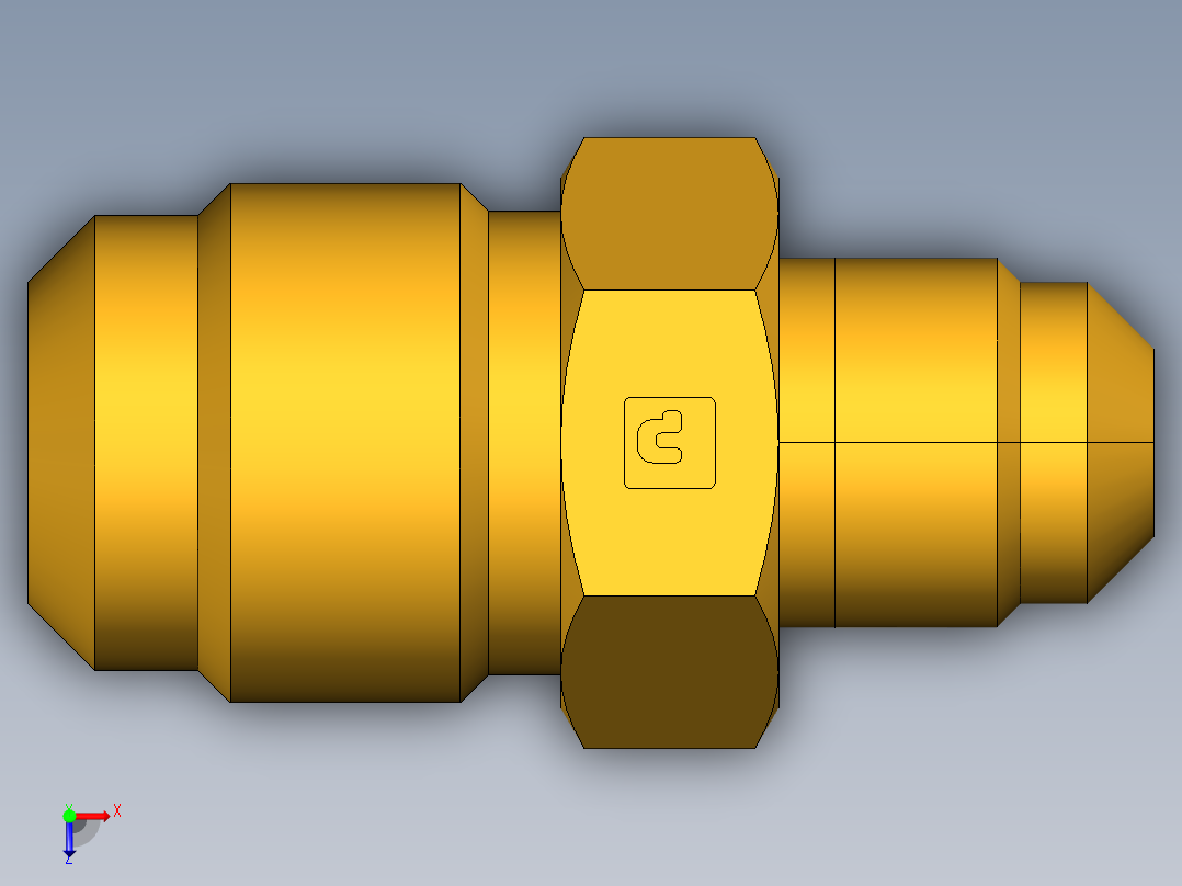 扩口式工业通用硬管接头Union Reducer 42F-10-6俯视图