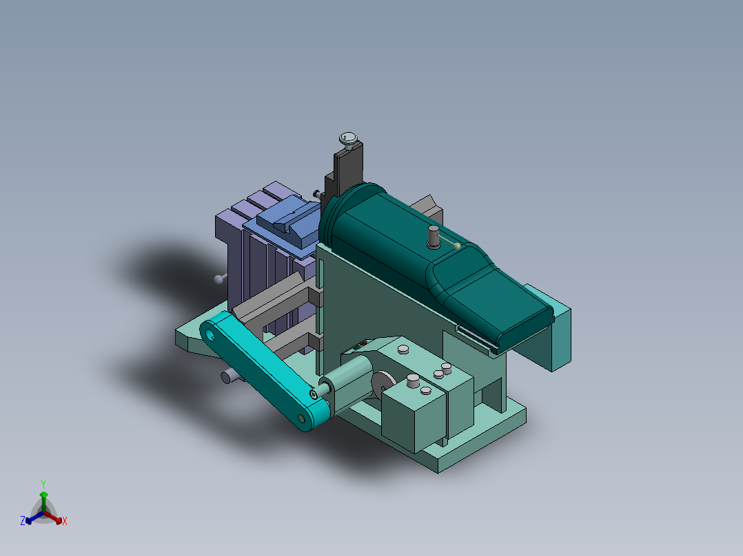 牛头刨床3D模型图纸 Solidworks设计正等轴测图