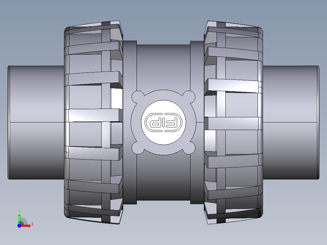 6SXEJV 女性端溶剂焊接EasyFit球形止回阀，JIS系列前视图