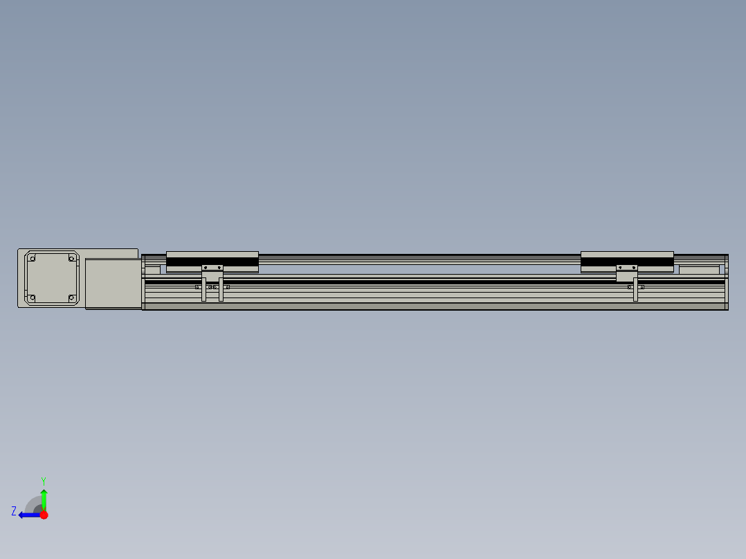 直线模组LHB17-L40-S650-BL设计图纸右视图