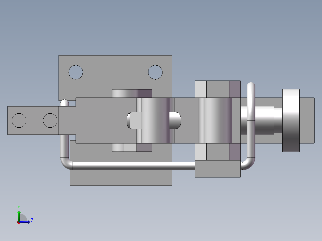 带自锁夹具左视图