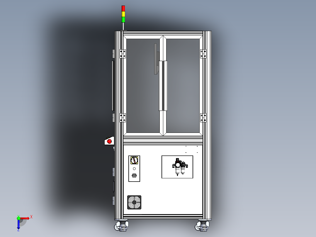型材机架模型俯视图