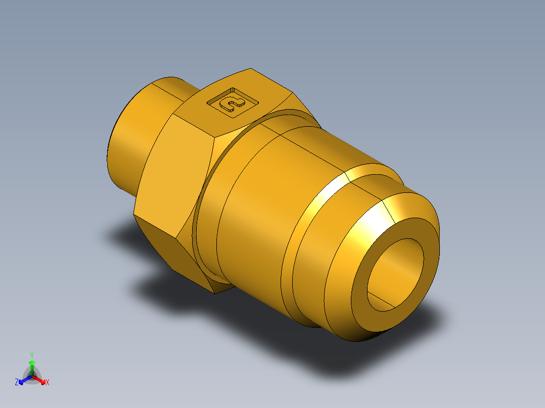 扩口式工业通用硬管接头Flare To Solder 43F-8-6主视图