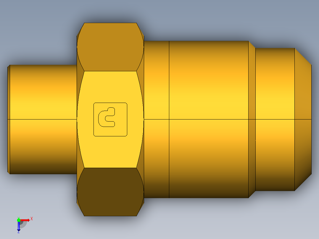 扩口式工业通用硬管接头Flare To Solder 43F-8-6俯视图