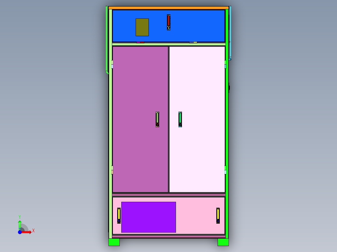 气体压力控制柜监控系统控制箱前视图