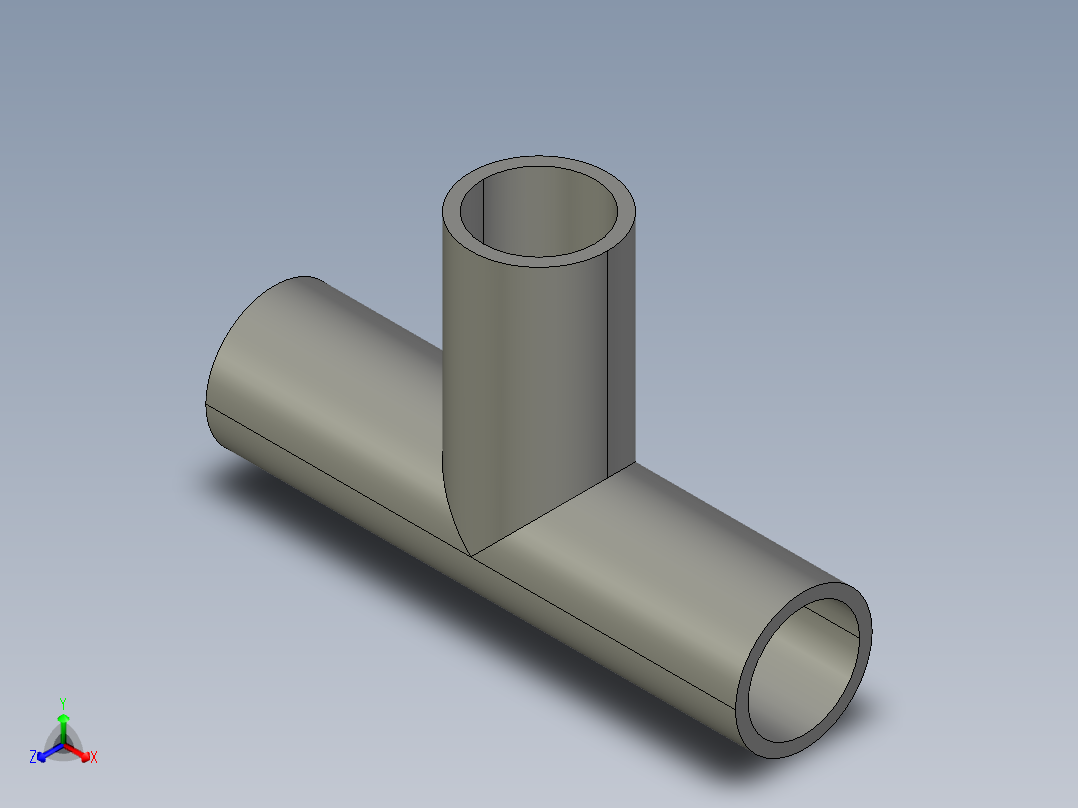 三通正等轴测图