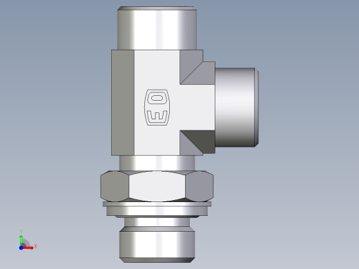 卡套式工业通用硬管接头EO_Adjustable_locknut_run_tee_LEE15LROMDCF前视缩略图