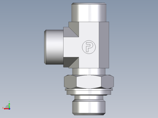卡套式工业通用硬管接头EO_Adjustable_locknut_run_tee_LEE15LROMDCF后视缩略图
