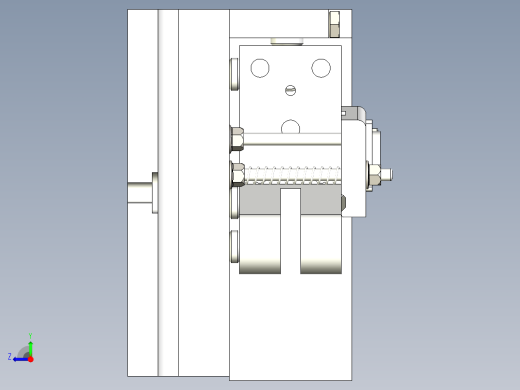 叉形支架钻10孔三维夹具图右视缩略图