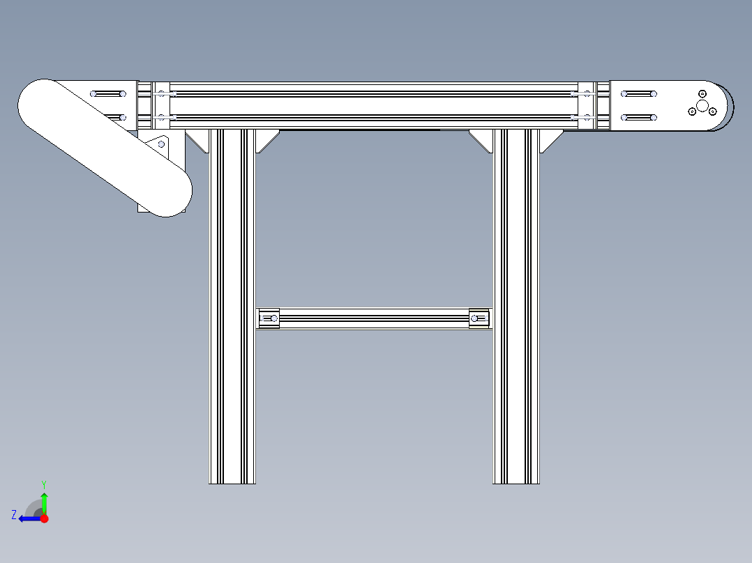 同步带及输送带课程设计带三维二维说明书右视图