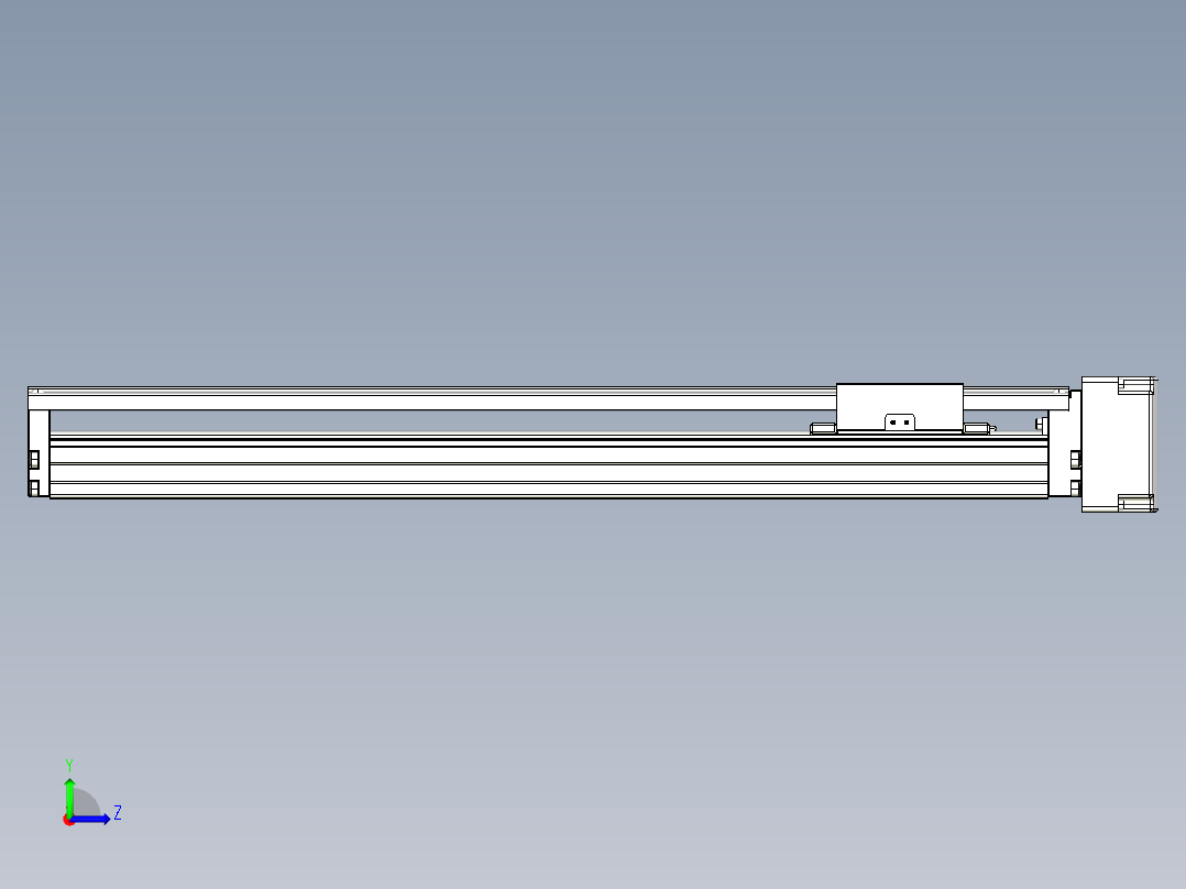 TPA-KNR-86E-1610C-L450A1-MR-H75-N3线性模块铝制底座左视图