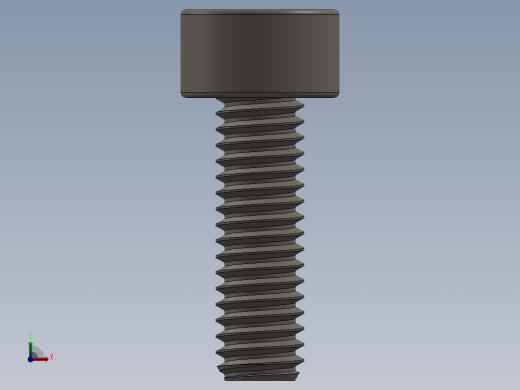Screw_DIN_912_M2.5x8F_A2.SLDPRT公制内六角螺钉前视缩略图