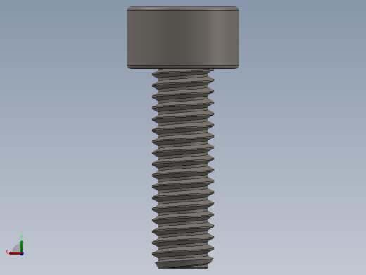 Screw_DIN_912_M2.5x8F_A2.SLDPRT公制内六角螺钉后视缩略图