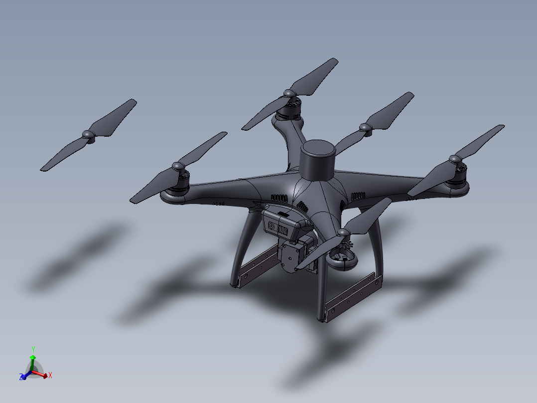 精灵4无人机大疆三维Step主视图