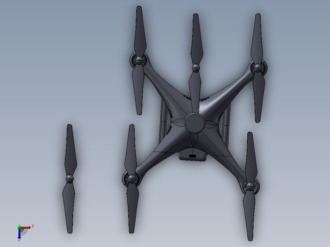 精灵4无人机大疆三维Step俯视图