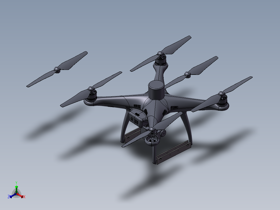 精灵4无人机大疆三维Step正等轴测图