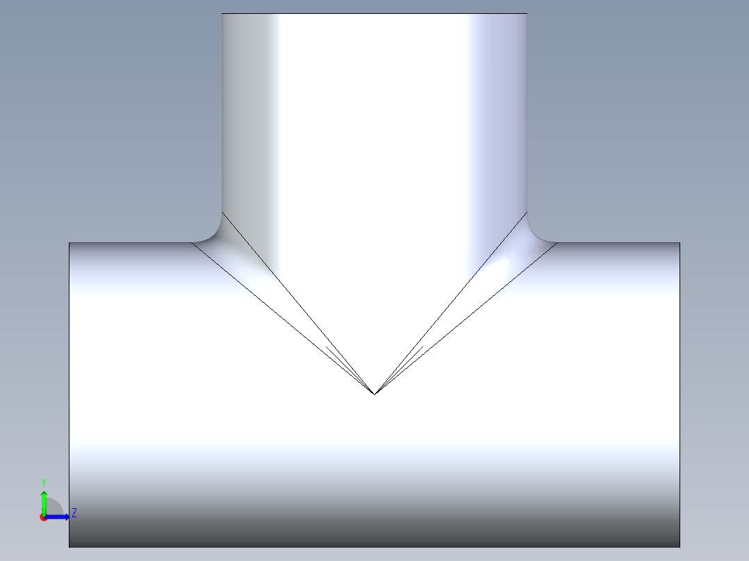 B3004342-三通接头左视图