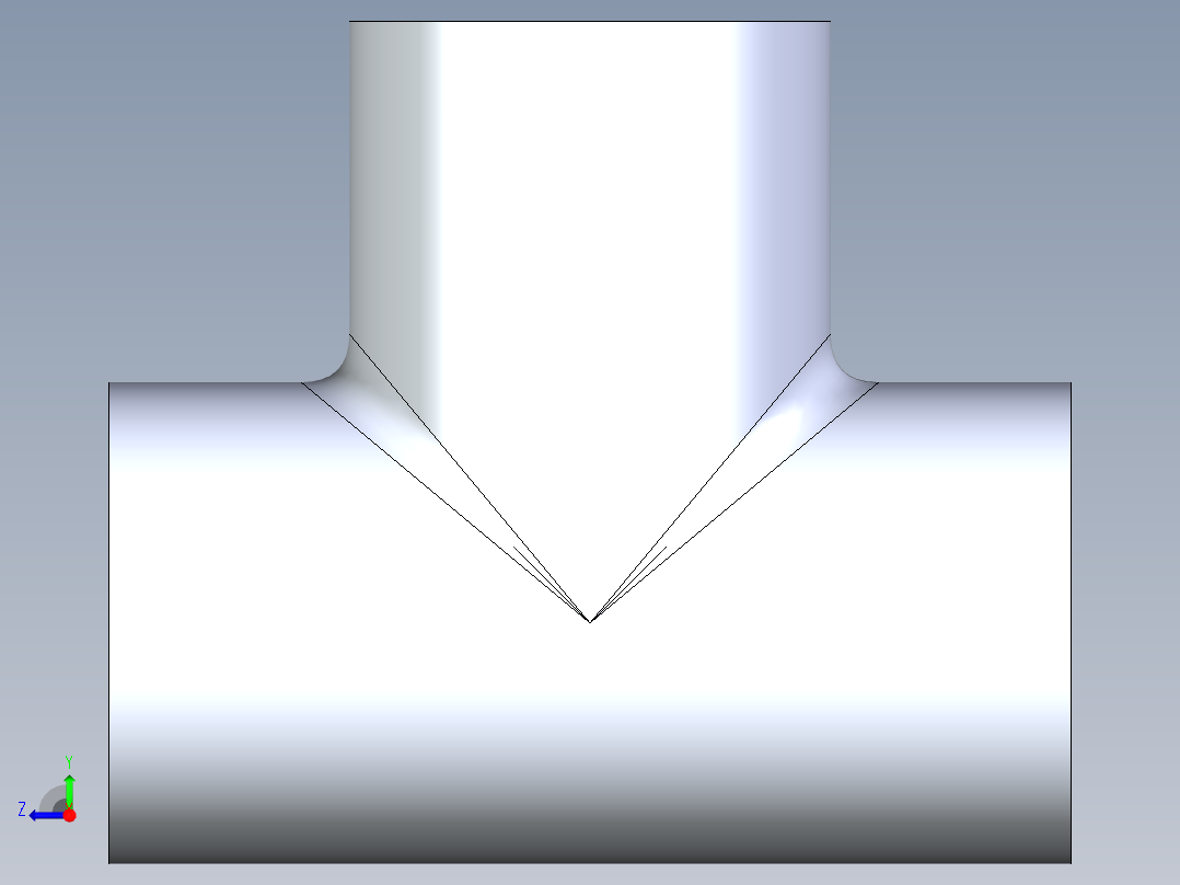 B3004342-三通接头右视图