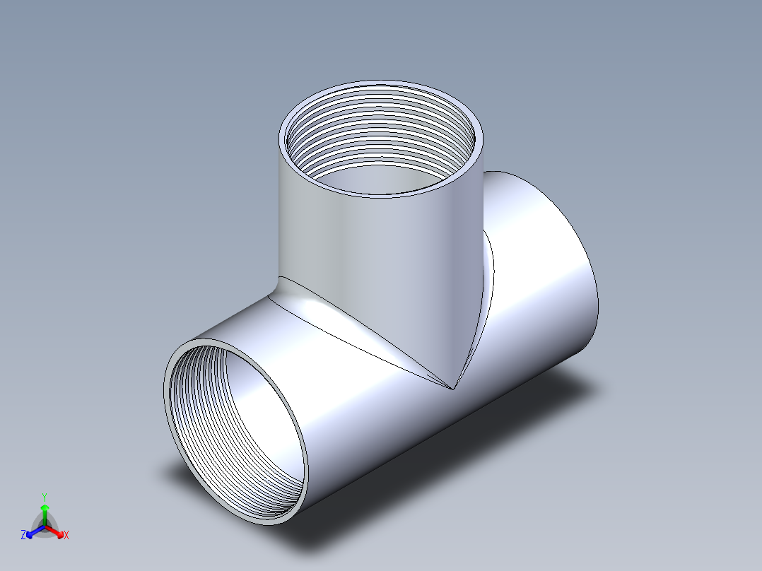 B3004342-三通接头正等轴测图