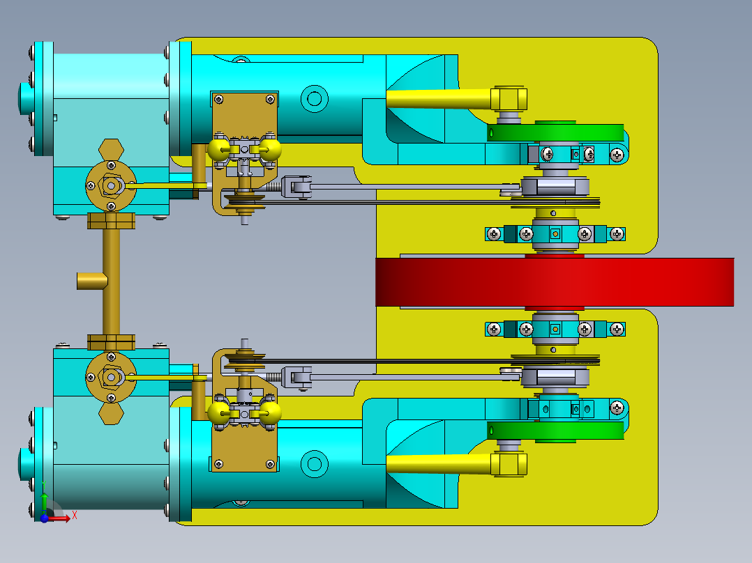 双联式磨机蒸汽机a-double-tangy-type-mill-模型格式为 sw前视图