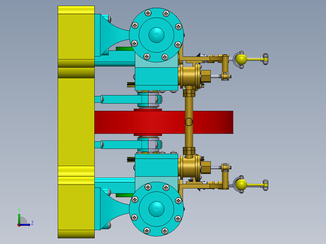 双联式磨机蒸汽机a-double-tangy-type-mill-模型格式为 sw左视图