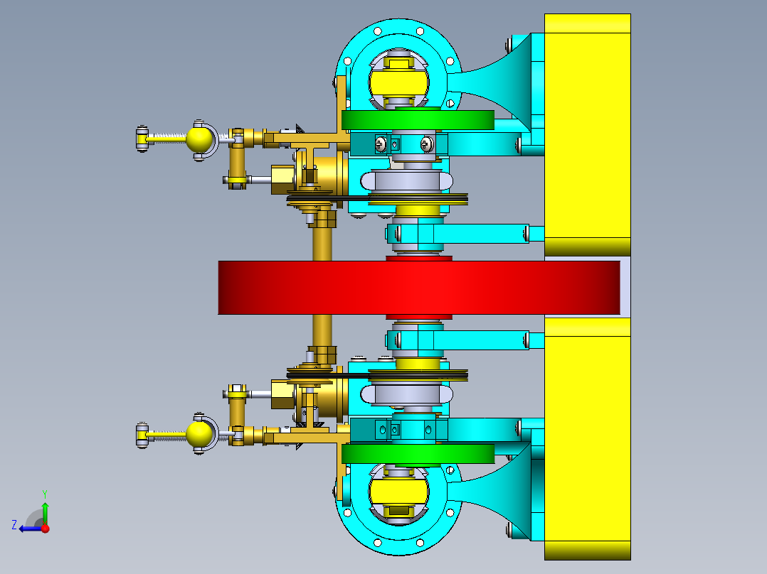双联式磨机蒸汽机a-double-tangy-type-mill-模型格式为 sw右视图