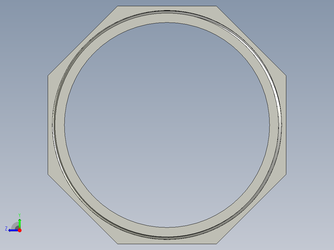 螺纹管对丝-六角等径 DN80右视图