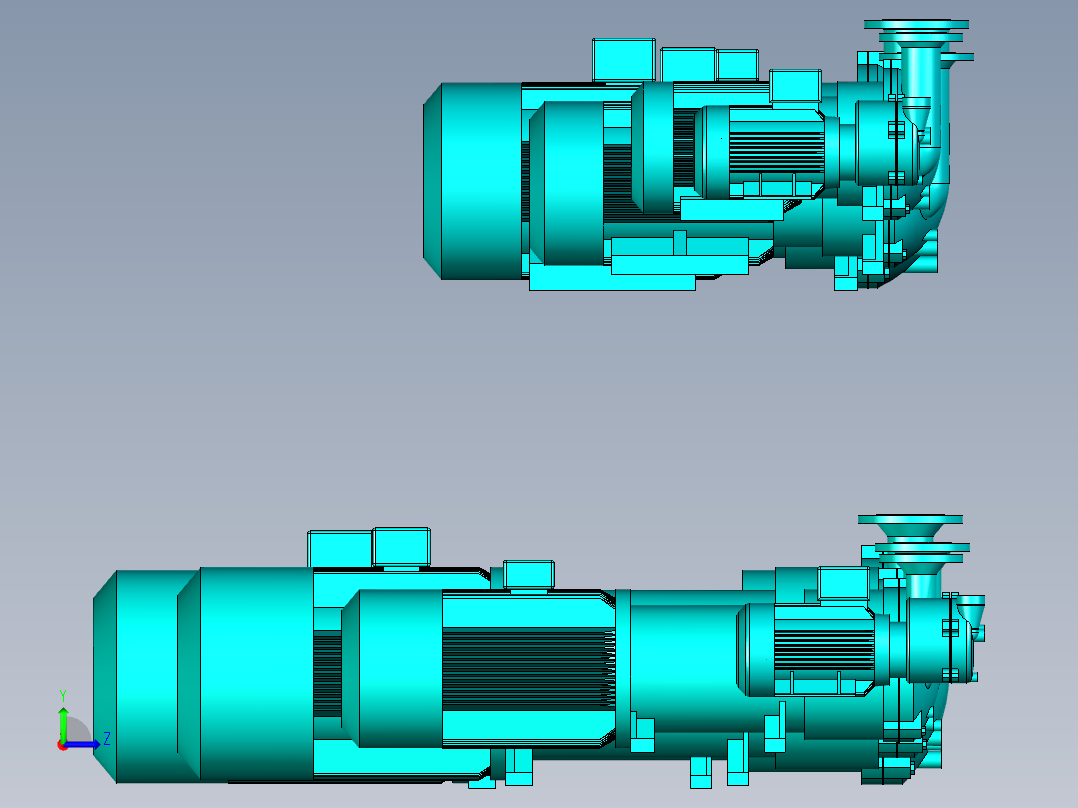 8种水环真空泵模型集合左视图