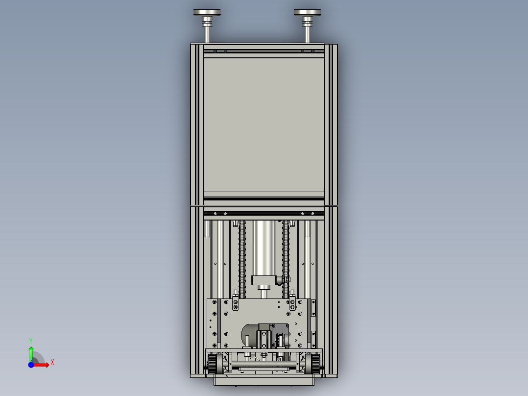 仓储移动载具举升机构前视图