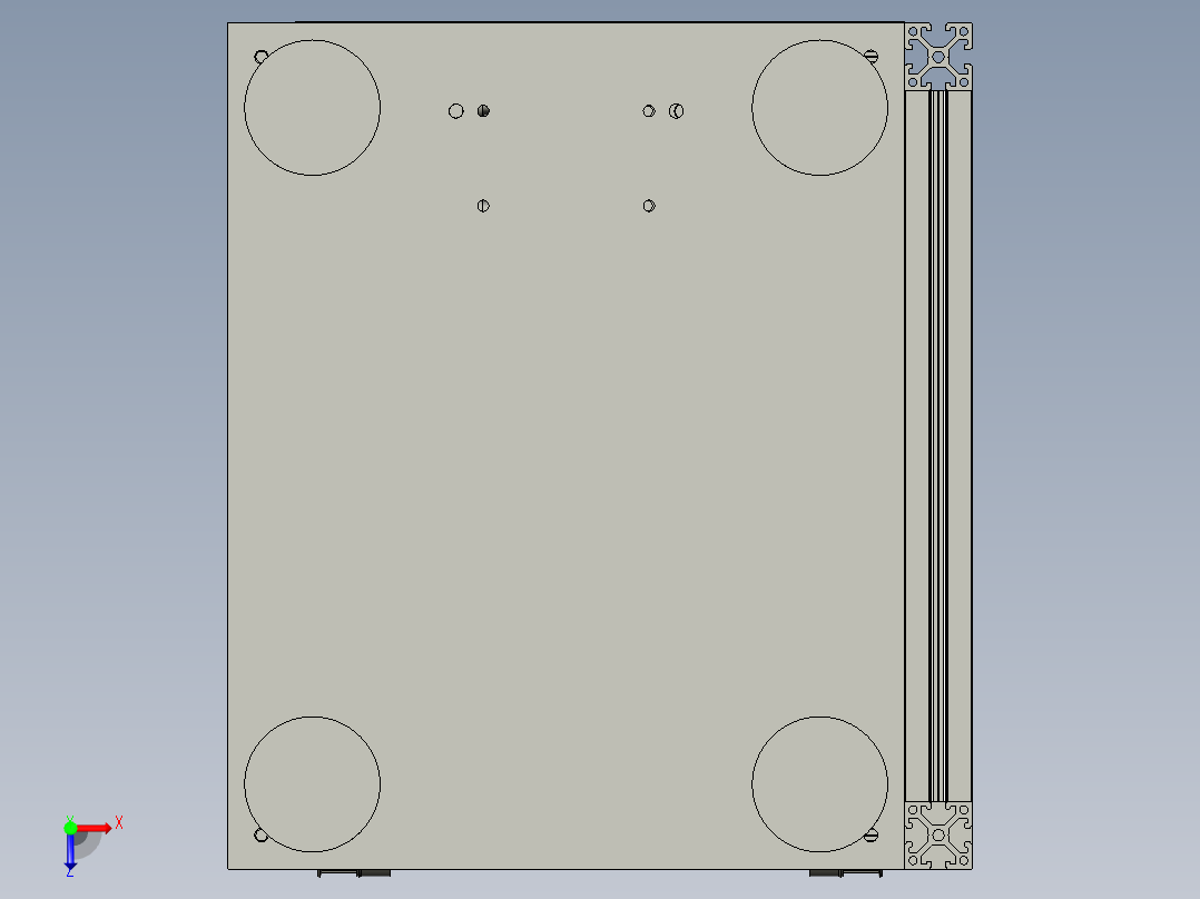 仓储移动载具举升机构俯视图