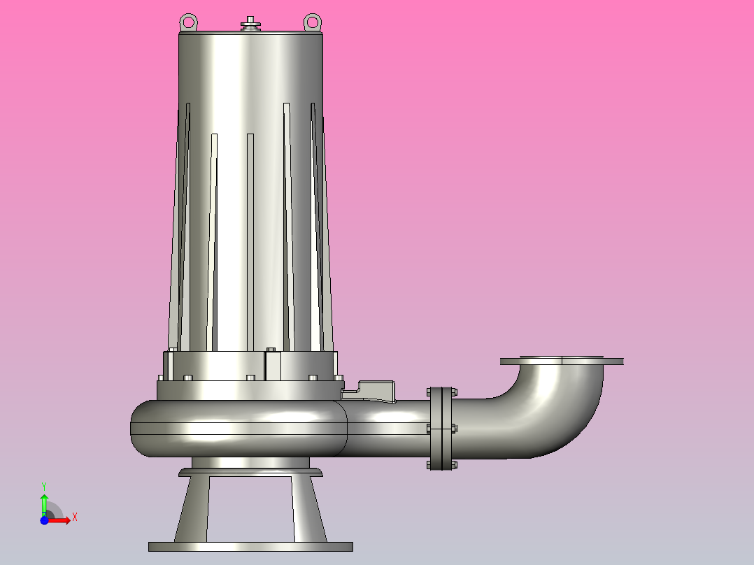 WQZ系列自冲搅拌型潜水排污泵[80WQZ50-20-5.5(硬管联接)]前视图