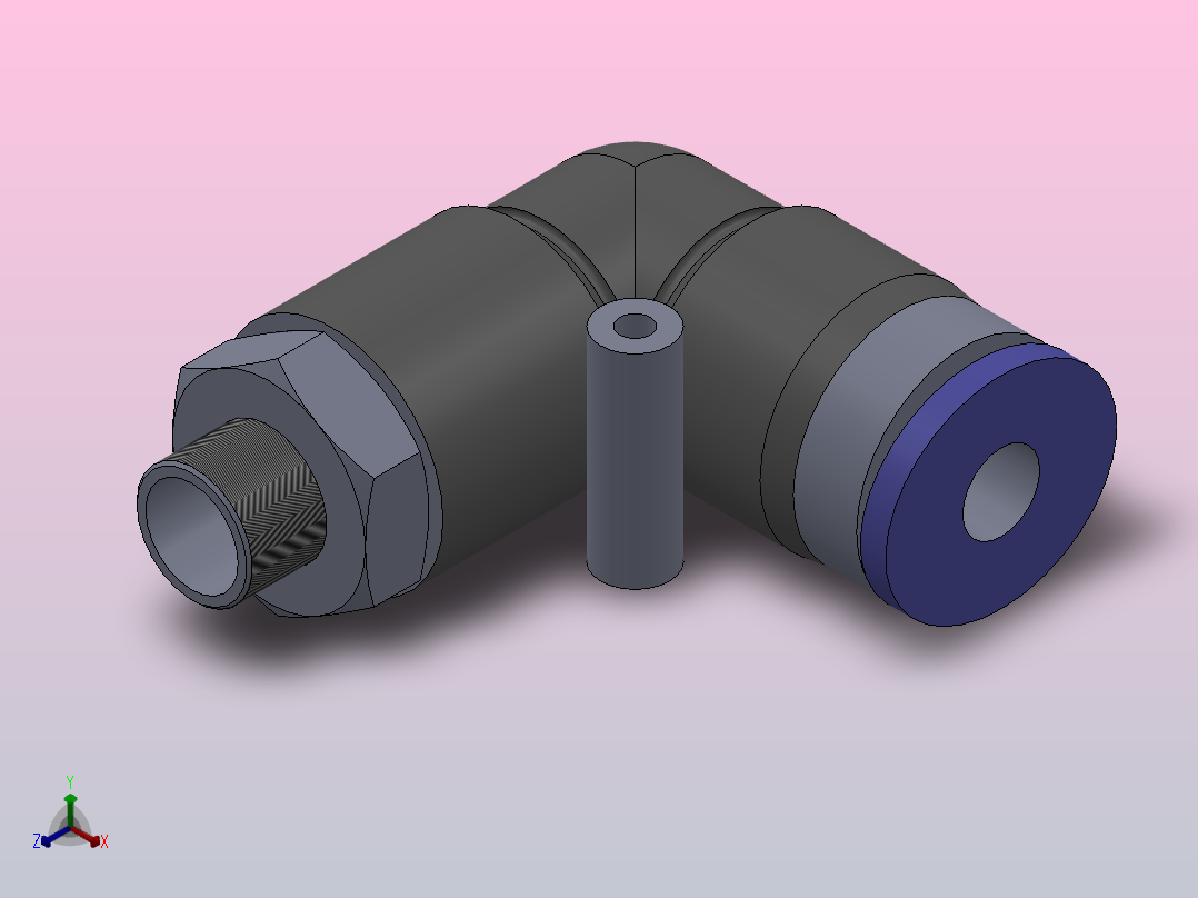 IPL L型螺纹弯头_IPL04-M6正等轴测图