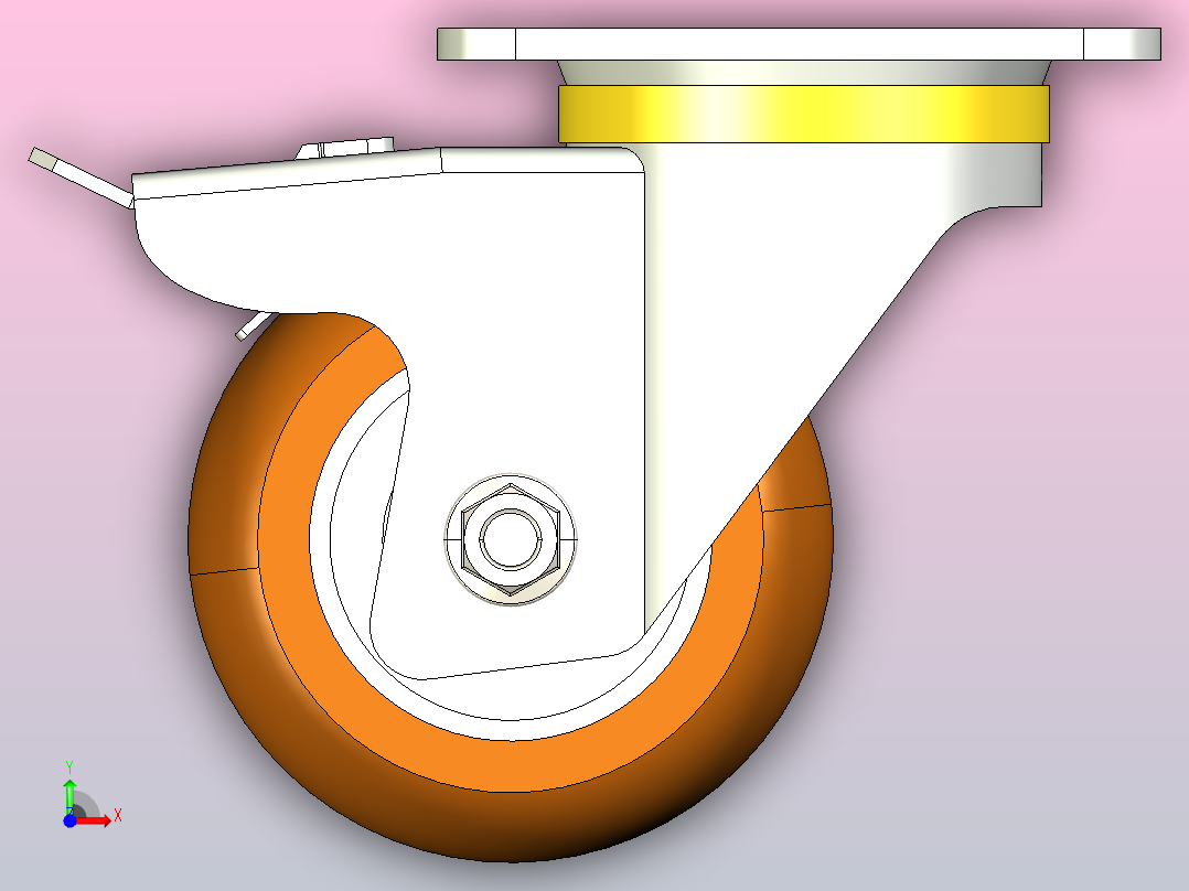 125毫米SWB脚轮前视图