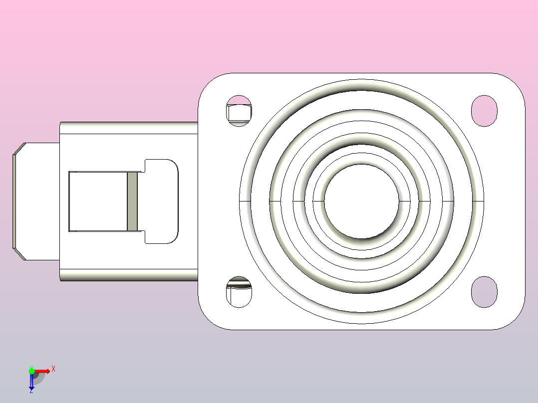 125毫米SWB脚轮俯视图