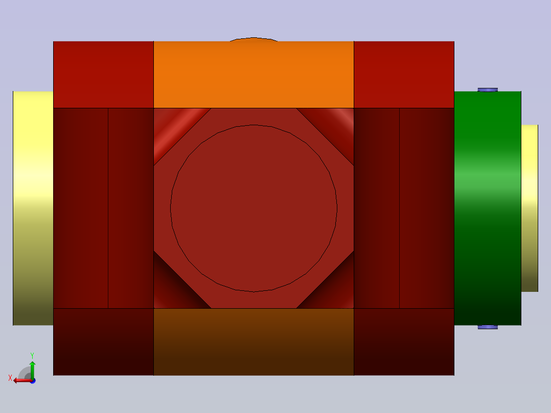 可动联接的节形接头后视图