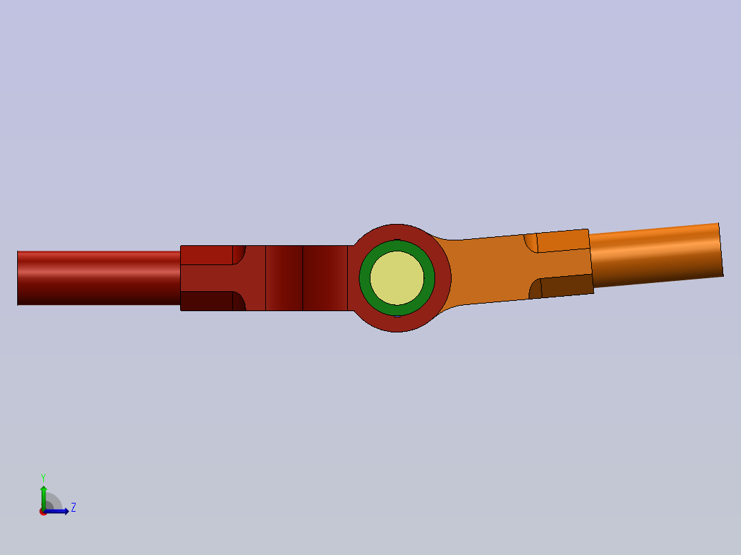 可动联接的节形接头左视图