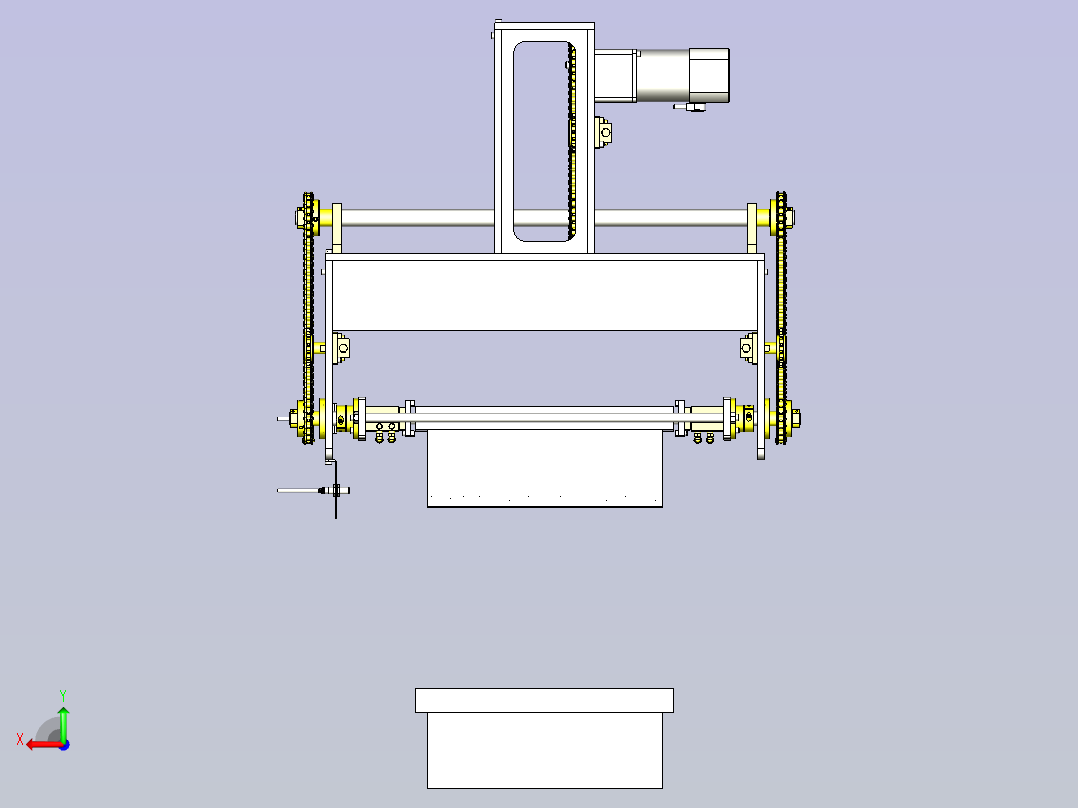 一款零件盒转移组件3D模型后视图