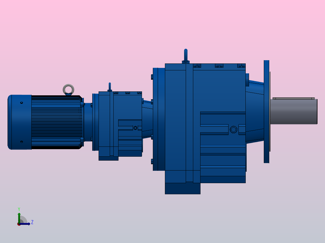 RF147R87法兰轴伸式组合型斜齿轮减速机RF147R87-Y5.5-4P-132S-M1-0°-Φ450左视图