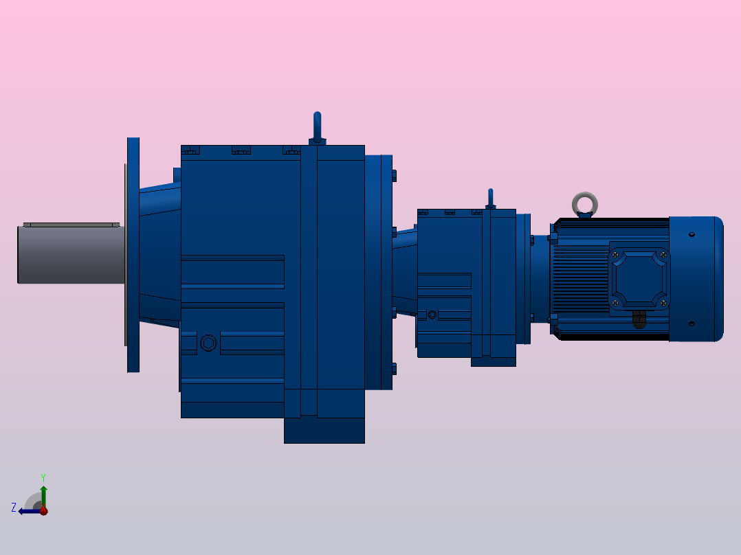 RF147R87法兰轴伸式组合型斜齿轮减速机RF147R87-Y5.5-4P-132S-M1-0°-Φ450右视图