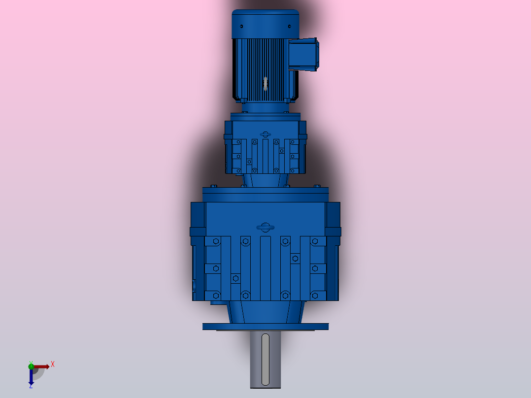 RF147R87法兰轴伸式组合型斜齿轮减速机RF147R87-Y5.5-4P-132S-M1-0°-Φ450俯视图