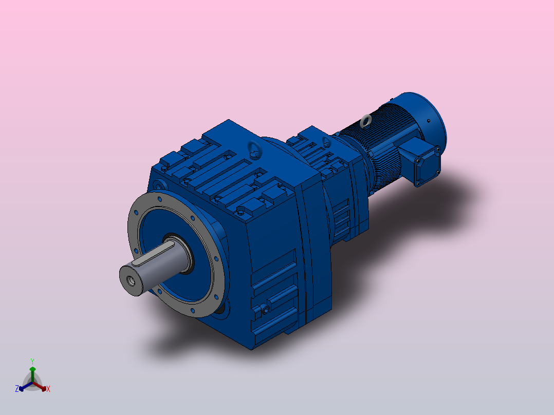 RF147R87法兰轴伸式组合型斜齿轮减速机RF147R87-Y5.5-4P-132S-M1-0°-Φ450正等轴测图