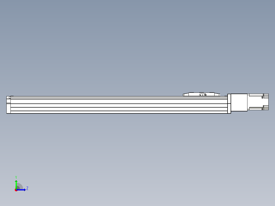 滚珠丝杠直线轴内置导轨TPA-GCR-80-1610C-L600-M-M20-N3左视图